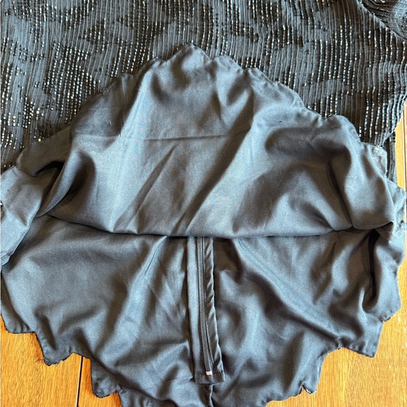 VTG Laurence Kazar Beaded Silk Top Black Sequin Evening Blouse Scalloped Size XL - Picture 6 of 10